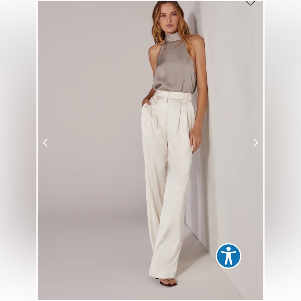 Brand New Never Worn Favorite Daughter Ivory Satin Pants